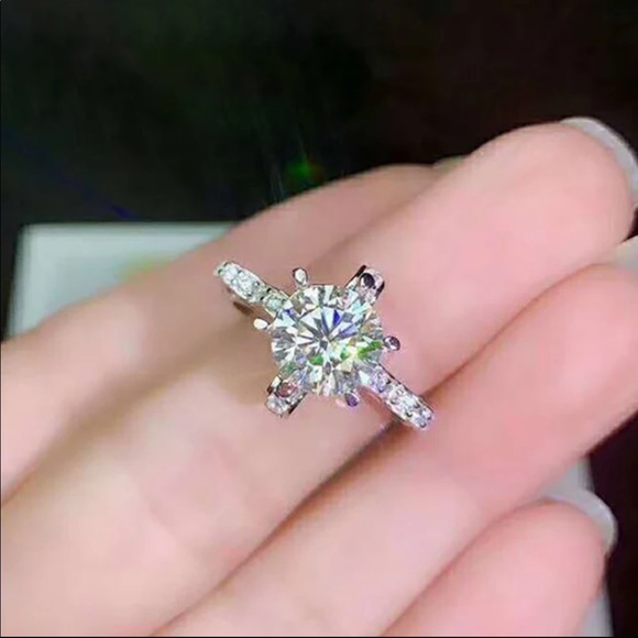 New 925 Silver Bowknot Flower Diamond Ring - Picture 4 of 6